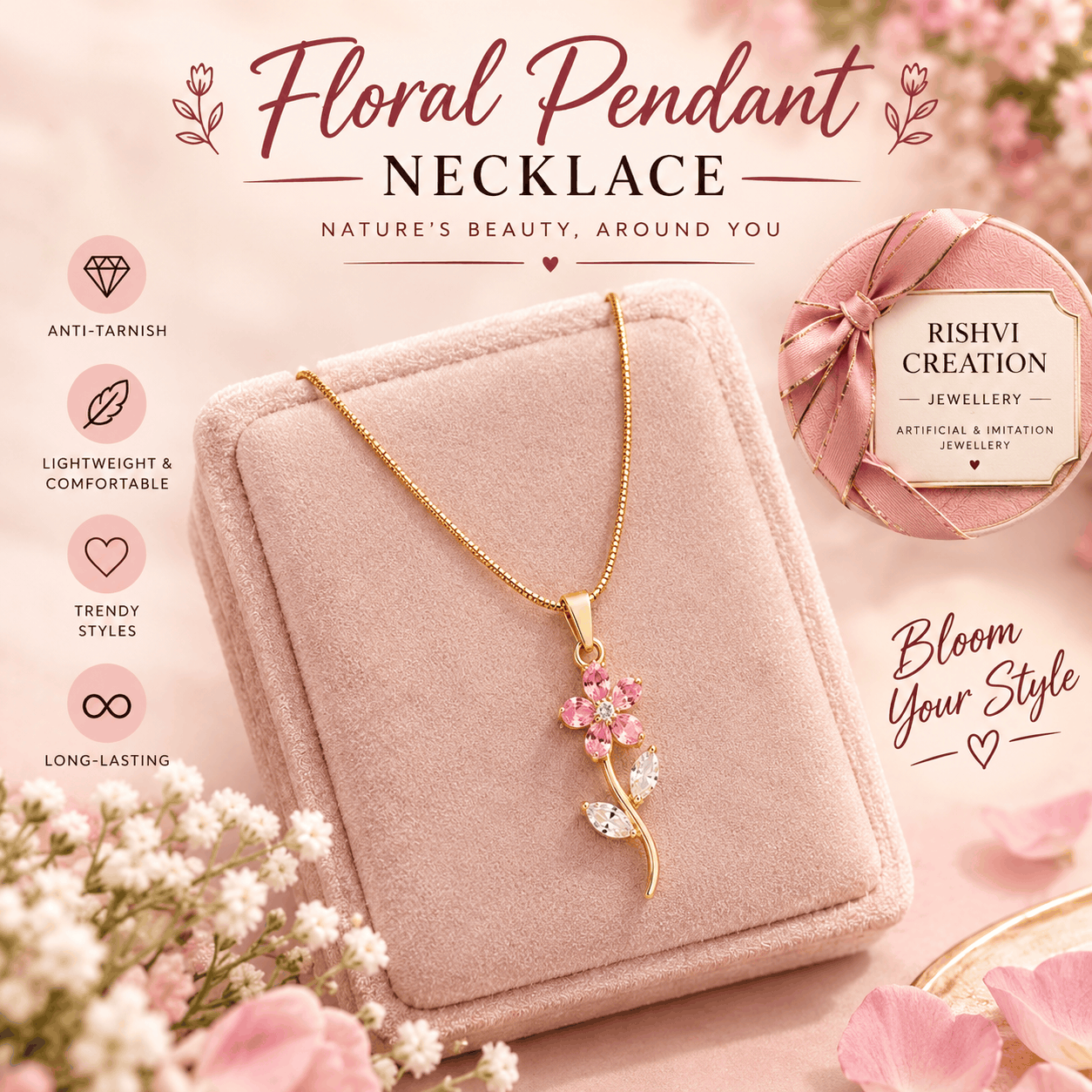 Floral Pendant Necklace